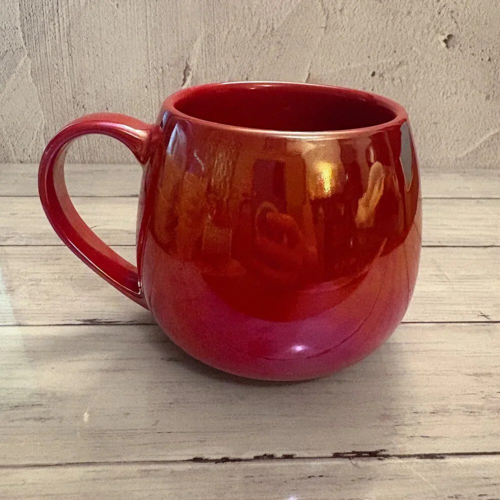Tim Hortons Red Iridescent Mugs Maple Leaf  2020 x 2 Coffee Mugs (SKU: 190MI) - Picture 3 of 10
